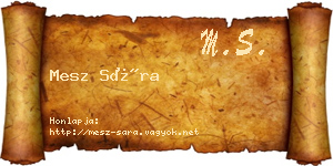 Mesz Sára névjegykártya